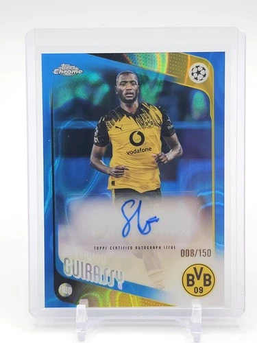 SERHOU GUIRASSY 2025-26 TOPPS CHROME UEFA BLUE LAVA AUTO /150 #CA-GU BVB Q2615