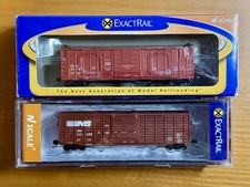 Exactrail (USA) Lot of two 50' 5277 cu ft boxcars, NS & EEC, Mint, N scale