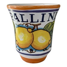 Nova Deruta Italy Pallini Limoncello Lemon Pattern Pottery Shot Glass