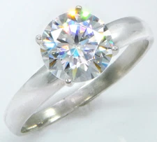 3 ct Extra Brilliant Ring Handmade Top CZ Imitation Moissanite Simulant SS Sz 5