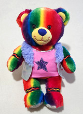 Build A Bear Rainbow Crayola Plush Bear W/ Clothing 16"