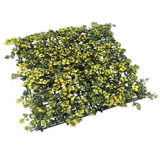 20x20" Artificial Faux Yellow Reineckea Carnea Fence Screen Wall Decor Panel