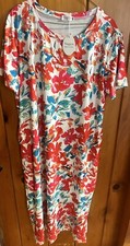 Naggoo Multi Color Ultra Soft Short Sleeve Crew Neck Casual Maxi Dress XL-Pics!