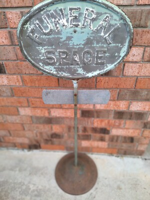 Antique Funeral No Parking Double Sided Stand sign with Base