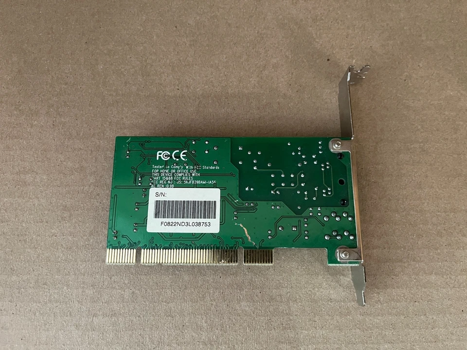 INTEL MODEM PCI DATA FAX ADAPTER CARD 5RJFB09BAMI-IA56 C3-3(21) - Image 2 of 4