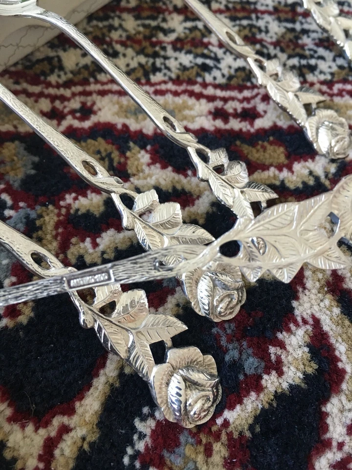 Середина века оригинальный винтажный Antiko 100 hildesheimer роза десерт ложки комплект (6) - Изображение 4 из 4