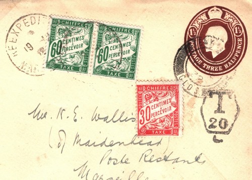 GB GLOS Cover Tewkesbury France POSTE RESTANTE Postage Due 1932 Tydd Letter 4.27 - Picture 8 of 9