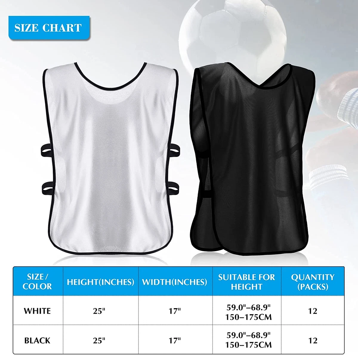 Scrimmage Training Vest - Soccer, Basketball, Football Bibs/Pinnies - Practice Jersey Pennies for Kids, Youth and Adults