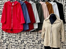 ITALY Gr.42,44,46 Tunika,Longshirt,Shirt,Kapuze,Tasche,Baumwolle,Oversize NEU