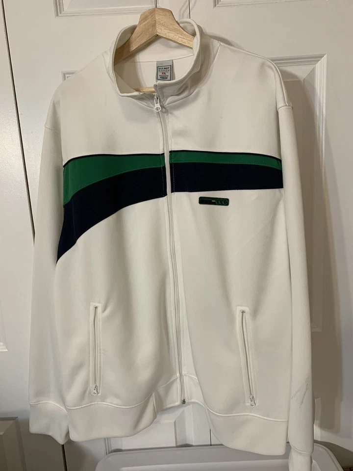 Chaqueta deportiva Old Navy para hombre talla XXL manga larga verde con cremallera blanca Foto 4 de 4