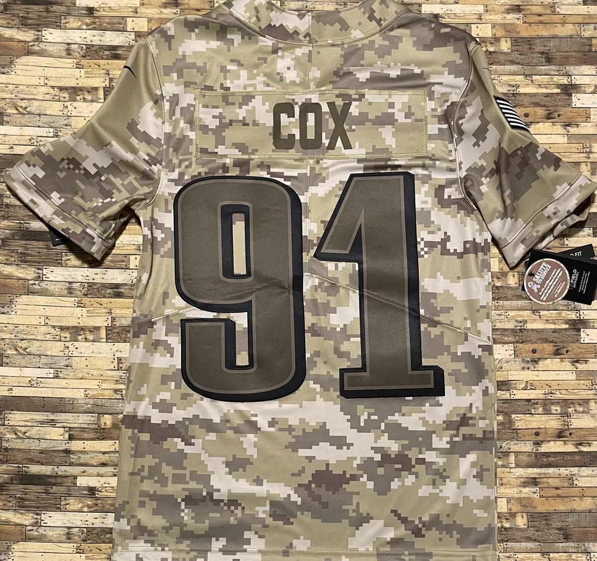 Nike Philadelphia Eagles No91 Fletcher Cox Olive/USA Flag Men's Stitched NFL Limited 2017 Salute To Service Jersey