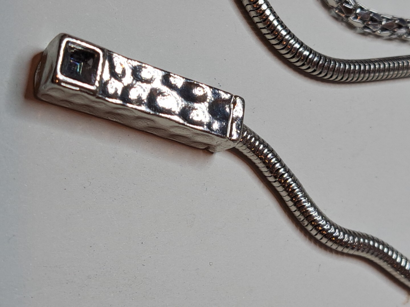 Chico's Silvertone Statement Pendant Ingot Tassel… - image 10