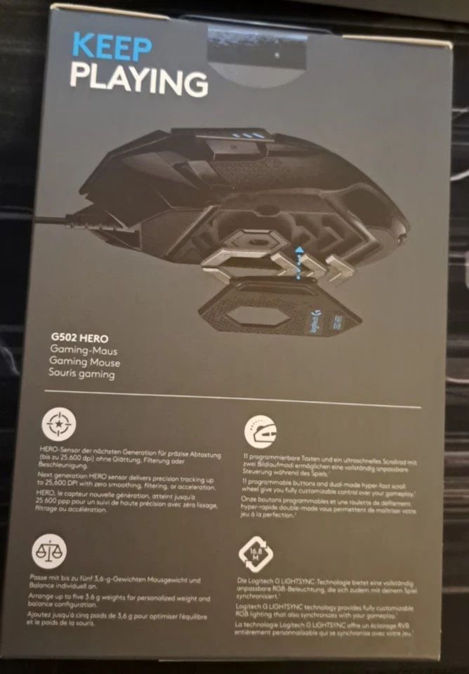 Logitech G502 Hero Gaming Maus PC Kabelgebunden - Bild 2 von 4