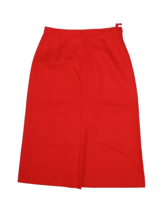 Vintage Pendleton Womens Solid Red Wool Back Slit Fully Lined A-Line Skirt 10