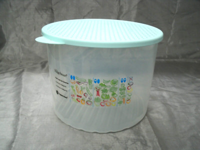 Tupperware Fridge Smart Round 20 Cup Vented Storage Container Green Lid #3998 EC