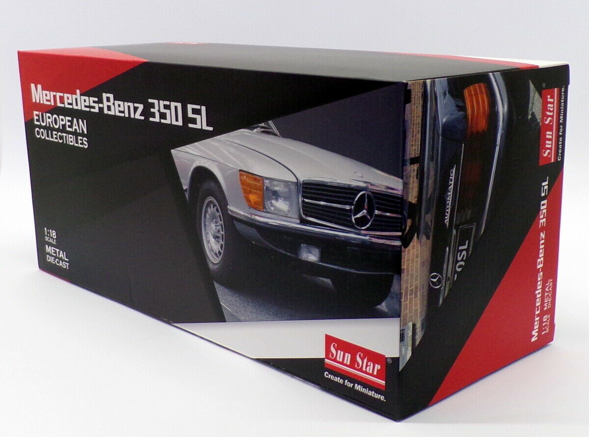 Mercedes-Benz 350 SL 1:18 メタルダイキャストモデル SunStar 1/18 Scale Mercedes Benz 350 SL Ivory Diecast car Model