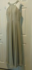 WOMENS JJ'S HOUSE GRAY LONG FORMAL PROM WEDDING COTILLION DRESS SIZE 10