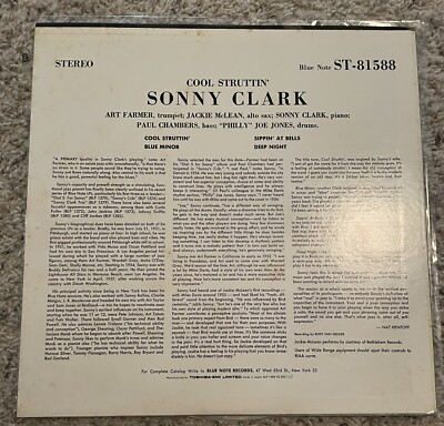 LP Sonny Clark Cool Struttin (- Ear, Rvg,　 BLP1588 BLUE NOTE US Vinyl /00260 SONNY CLARK - Sonny Clark - Cool Struttin' LP (Blue Note Classic