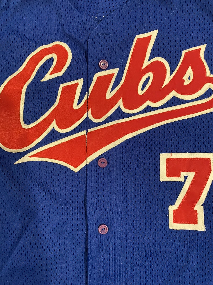 2 Vintage 90s Chicago Cubs Jerseys Mens Blue Diamond Collection L
