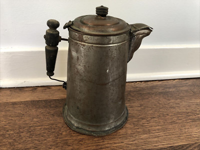 Vintage Copper Tea Coffee Pot Kettle Primitive For Display