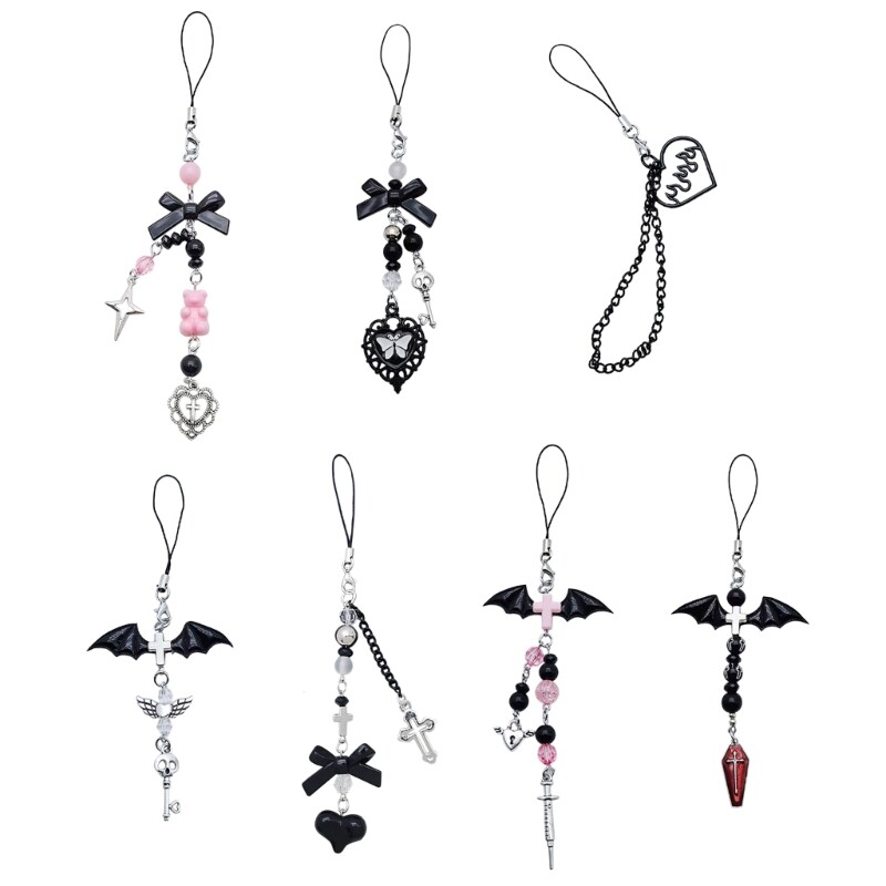 Goth Y2K Phone Charm Pendant Kawaii-Key Chain For Bag Cute Accessory Women