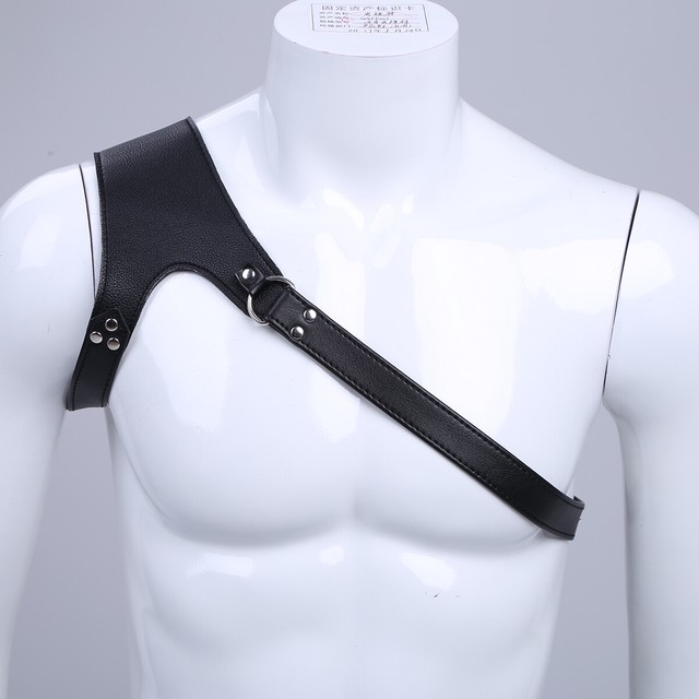 Mens Armor Restrain Chest Strap Leather Body Shoulder Harness Belt Club