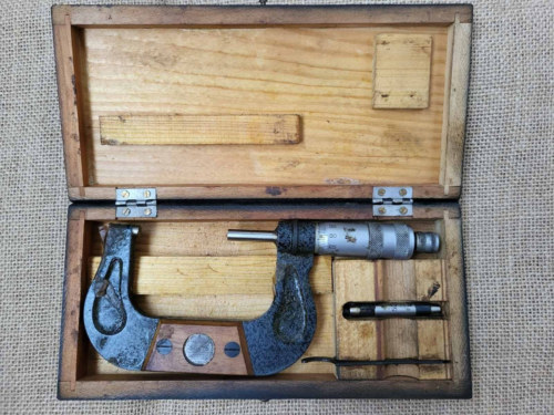 Antique Micrometer FR.Keilpart Co Suhl Caliper No. 50-75 W/Wooden Box New