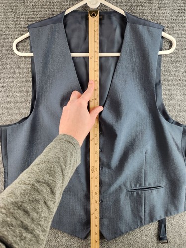 John Varvatos Men Striped Vest Waistcoat Gillet Blue Buttons Poly Rayon Formal - Picture 3 of 11