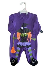 Halloween Witch 0-3 Months Baby Girls Long Sleeve One-Piece Creeper, New