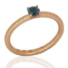 London Blue Topaz 925 Sterling Silver Ring Gemstone Jewelry