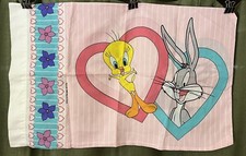 Vintage Looney Tunes 1996 Pillowcases - Tweety Bird Sylvester Bugs Bunny Set 2