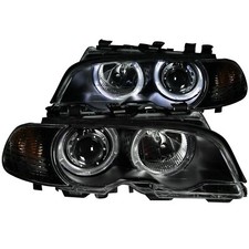 ANZO Projector Headlights w/ Halo Black for BMW 3 Series E46 | 121269