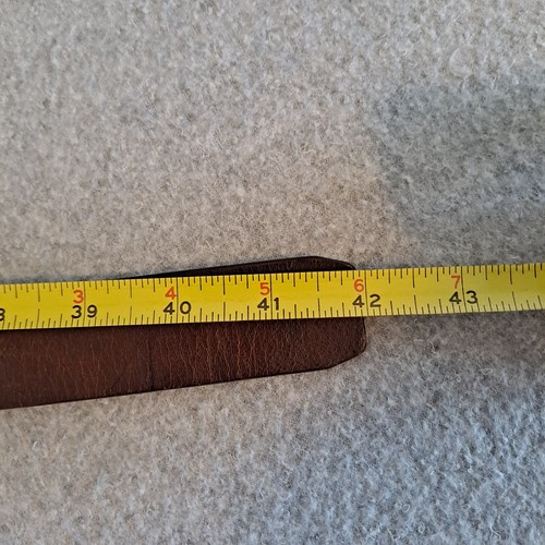 Calvin Klein Belt Men XL Brown Leather Buckle Rockabilly Heritage Grandpa Y2K - Picture 7 of 8