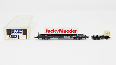 Z Scale Marklin 8603 Piggy-Back Flat Car with Jacky Maeder Trailer, Tractor NIB