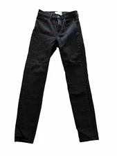 Everlane Womens Jeans Size 25 Regular Black High Rise Straight Denim