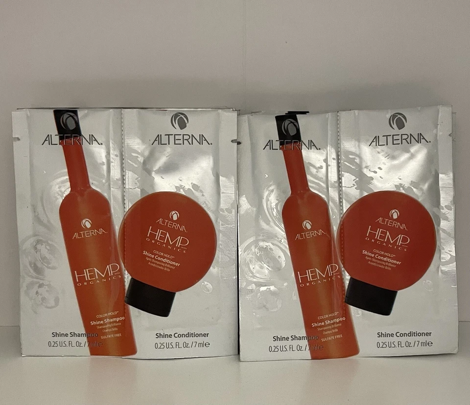 Champú y acondicionador de brillo Alterna Hemp Organics paquetes de muestra de 0,25 oz Foto 3 de 4