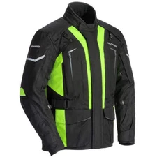 Tourmaster Men's Transition 5 Motorcycle Jacket - Black/ Hi-Viz (MED)