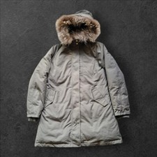 Women's B Ming By Beams Khaki Military Style Parka Jacket, L
