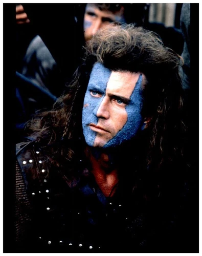 Mel Gibson Braveheart Blue Scottish Warrior Portrait Vintage 8x10 Color Photo