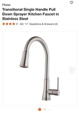 Pfister G529-PF2S Trans Single Handle Pull Down Sprayer Kit Faucet Stainless NIB