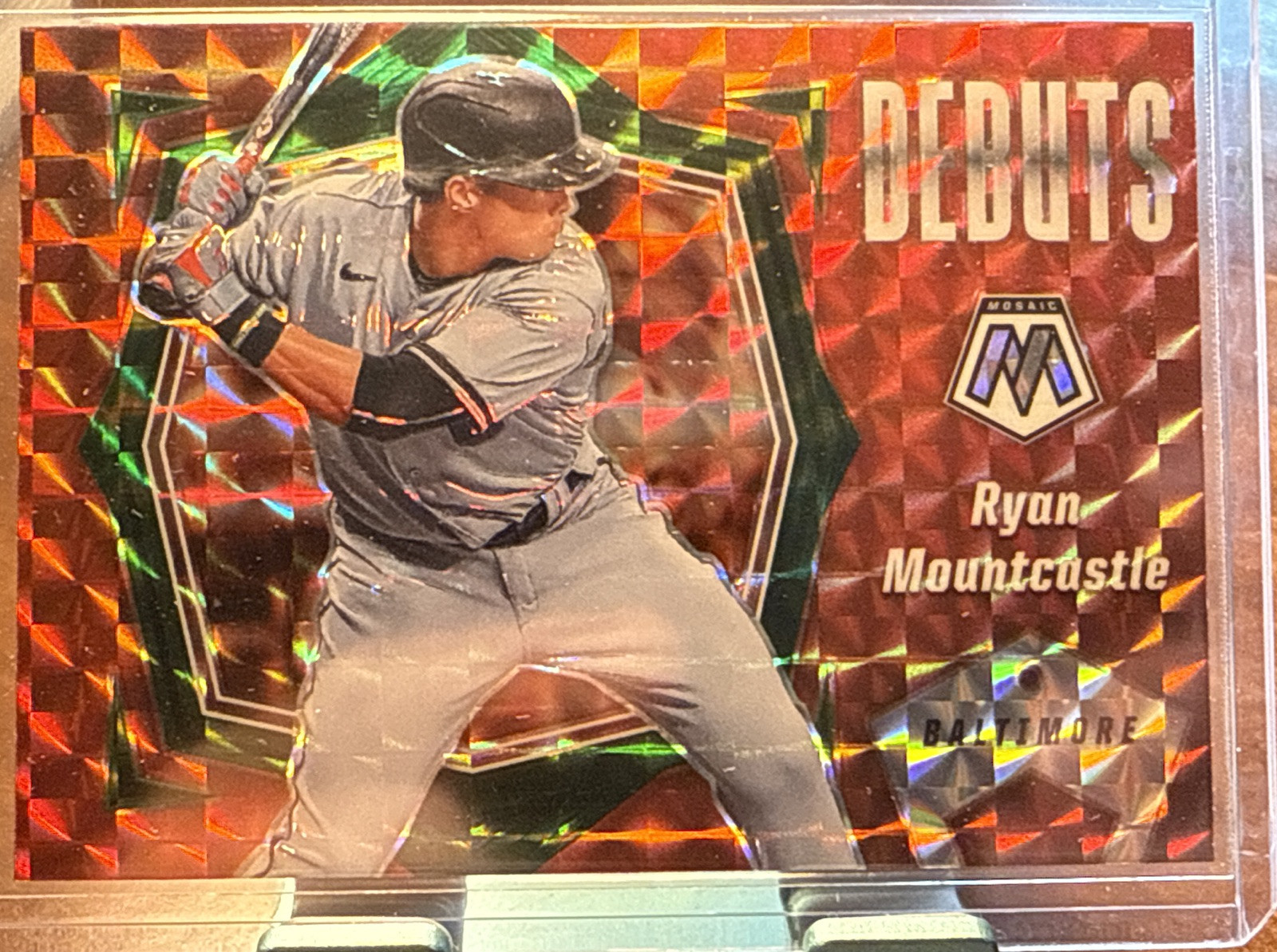 2021 Panini Mosaic Debuts Green PRIZM Ryan Mountcastle PD17 Baltimore Orioles RC