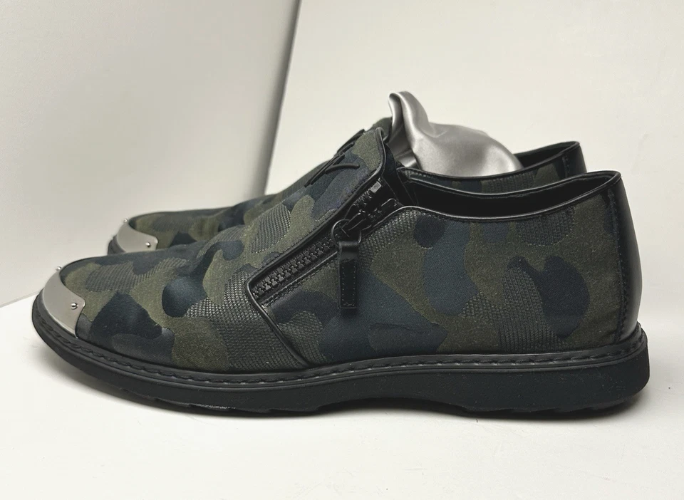 Giuseppe Zanotti 黑色和绿色迷彩银色鞋头男鞋 44 欧元,美国 10.5 — 第 4/4 张图片
