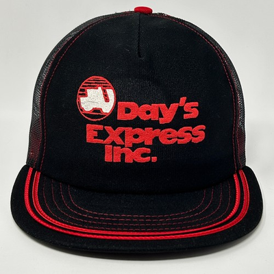 #ad Vintage 80s Days Express Inc Trucker Hat Baseball Cap USA Mesh Snapback Black $29.24