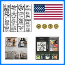 16 Pcs Inspirational Word Stencils, Quote Phrase Sayings Templates, Craft S...