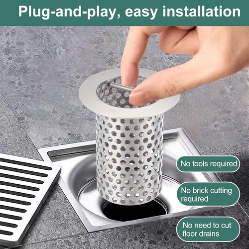 Commercial Floor Drain Strainer, 4 1/2" Lip Diameter x 6" Tall 316 Perforated... - Picture 4 of 7