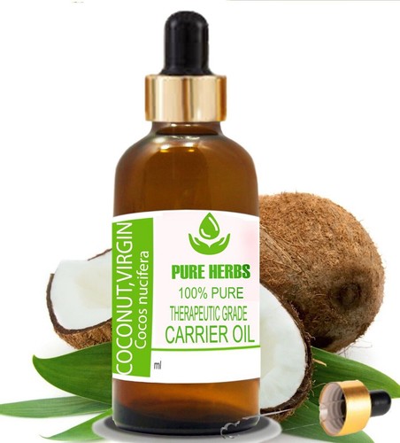 Pure Herbs Coconut Virgin 100% Pure & Natural Cocos Nucifera Carrier Oil Ru684