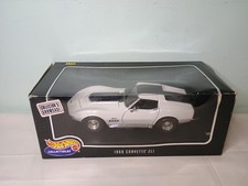 1969 CHEVROLET CORVETTE ZL1 WHITE WITH BLACK STRIPES 1:18 HOT WHEELS MT0897 RARE