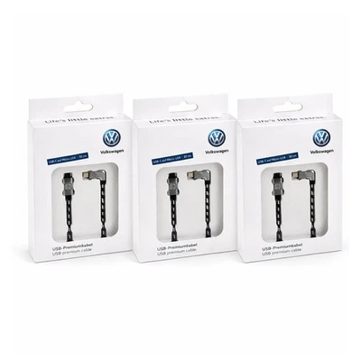3x Original VW Anschlusskabel Ladekabel USB-C - Micro-USB Premium 30cm 000051446 - Bild 1 von 4