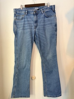 Carhartt Slim Fit Bootcut Jeans Mens 38x32 Light Wash Denim Workwear Casual