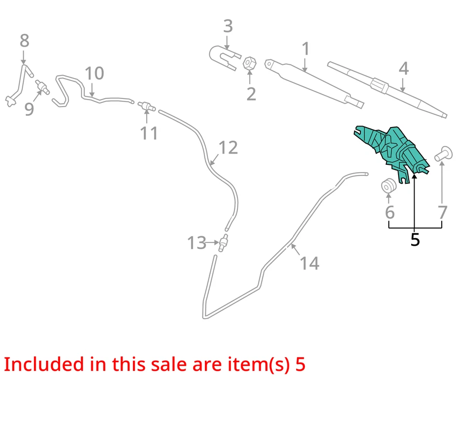 2016 Kia Sorento Rear Wiper Motor OEM 127K Miles - LKQ418483538 - Image 4 of 4